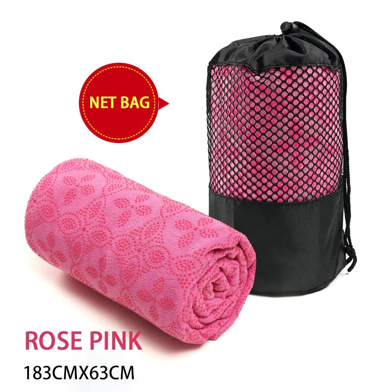 Non Slip Hot Yoga Towel Pilates Mat Yoga Blanket Sweat Absorbent Portable Fitness Meditation Mat Sports Workout Travel Blanket