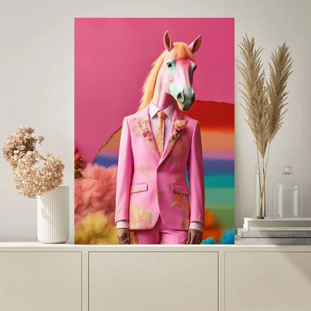 Fashion Animal Fashion Funny Poster Paintings on The Wall Picture for Living Room Interior Painting Room Decoration