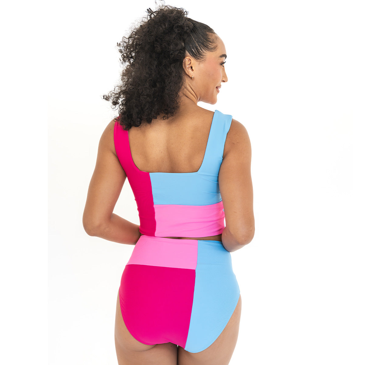 Square Neck Crop Tankini Top