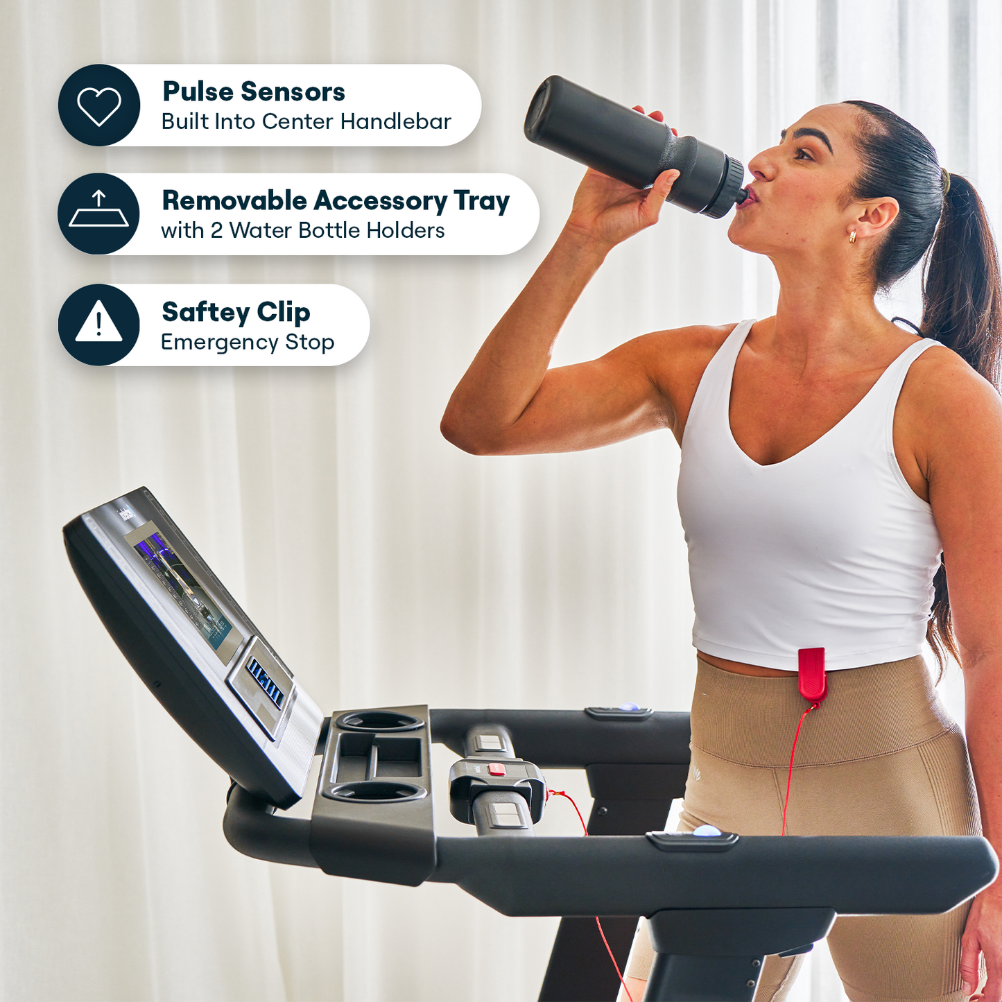 Echelon Stride-6 S™ 2026 Auto-Fold Smart Treadmill w. 10″ HD Touchscreen