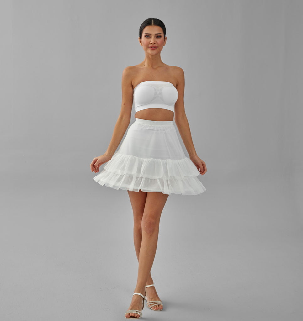 Short Hoop Skirt, Wedding Dress Underskirt, White Petticoat