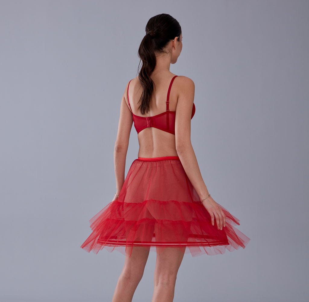 Red Short Hoop Skirt Underskirt ( Petticoat Skirt )