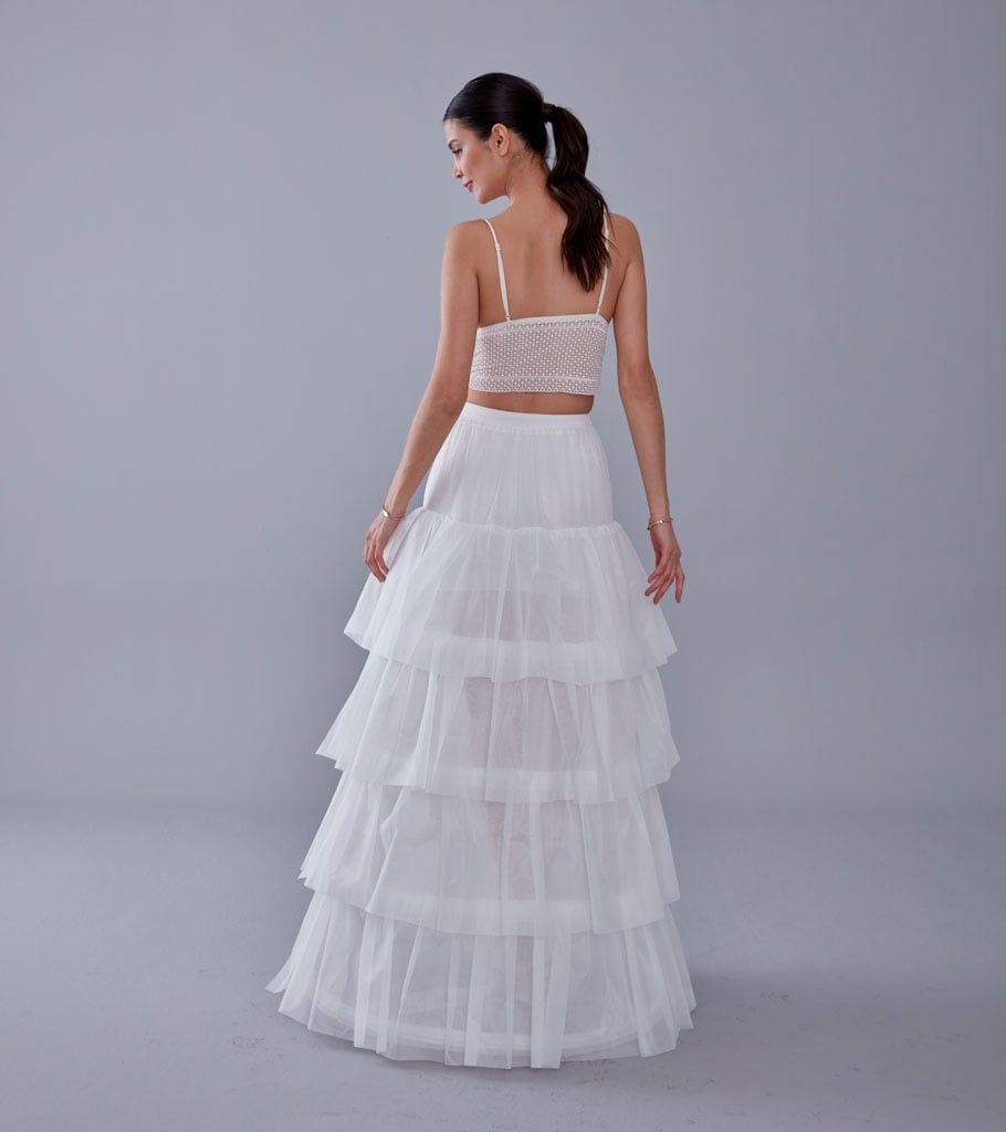 Mermaid Bridal Gown Underskirt, White Petticoat Skirt