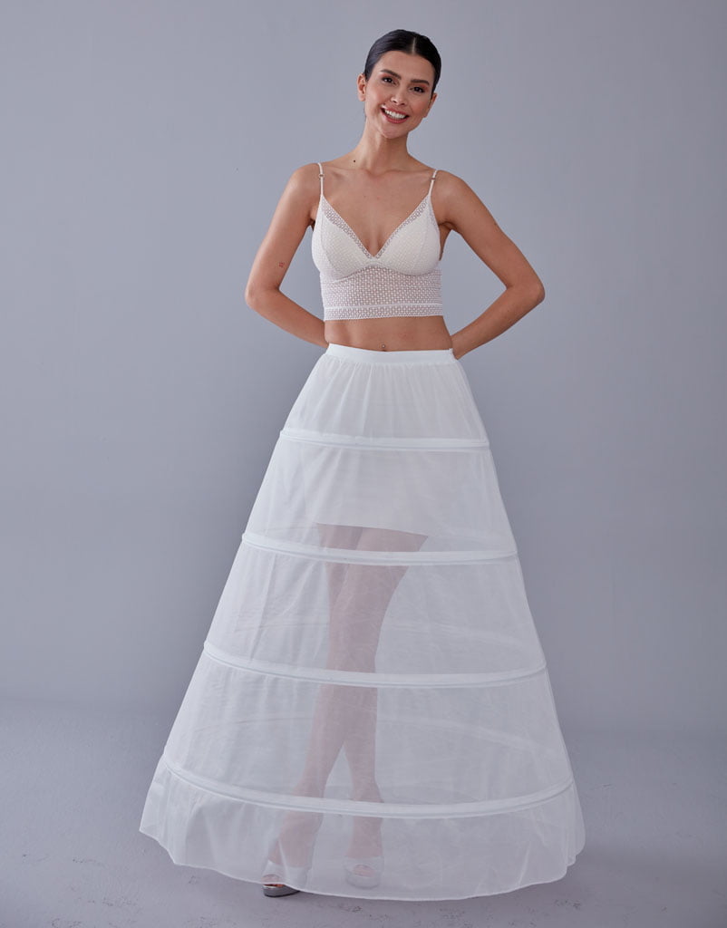 White Petticoat Skirt for Wedding Gown - Tulle Underskirt - Enhance Your Dress Silhouette