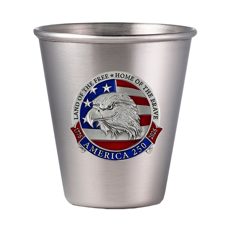 America's 250th Anniversary Eagle Head with Flag Stainless Steel Tapered Shot