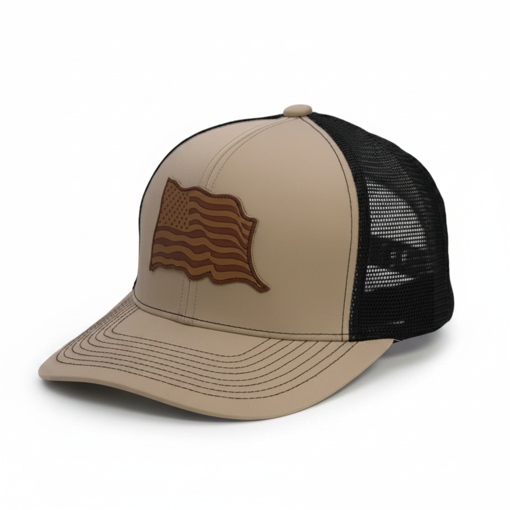 Wavy USA Flag Trucker Hat – Snapback