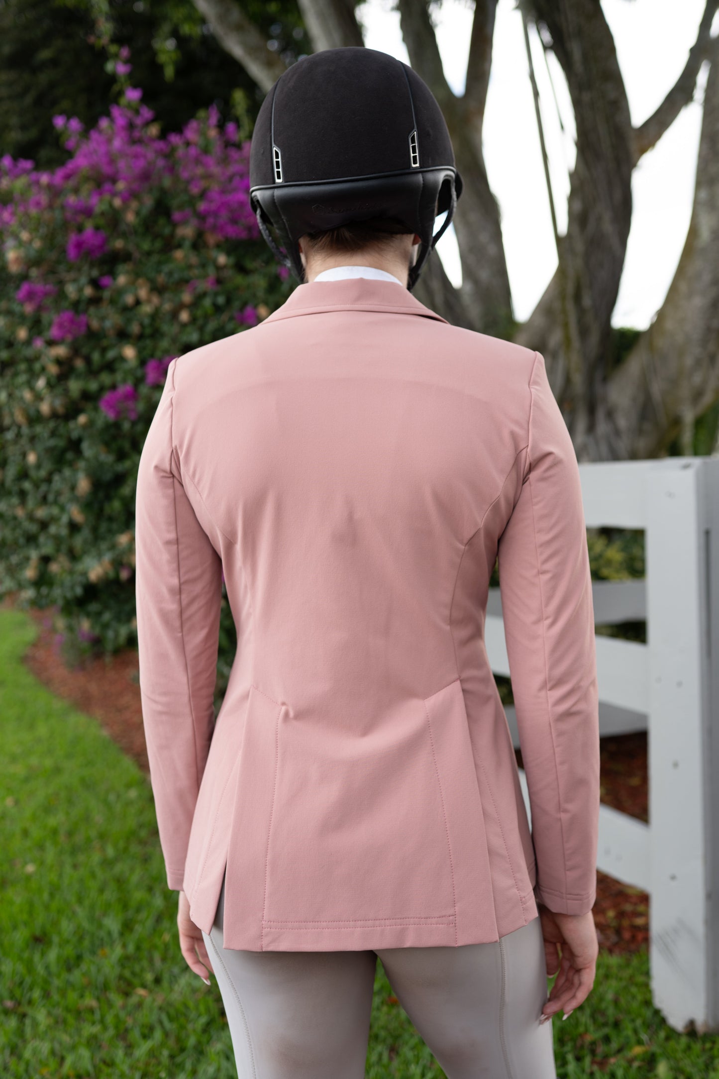 Grand Prix Quinn Show Jacket, 4 Button Front with Hidden Zipper Closure, Rose
