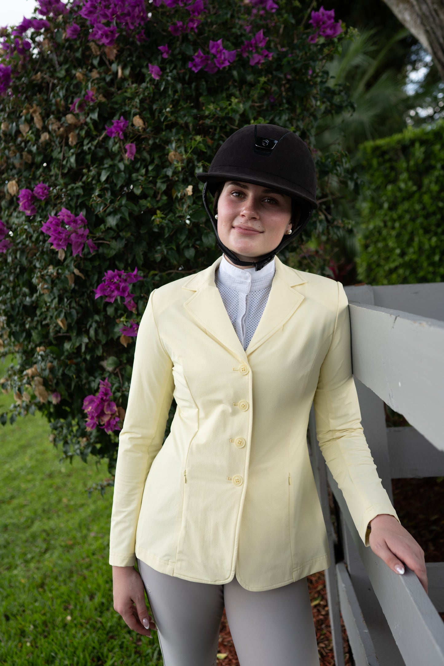 Grand Prix Quinn Show Jacket, 4 Button Front with Hidden Zipper Closure, Butter