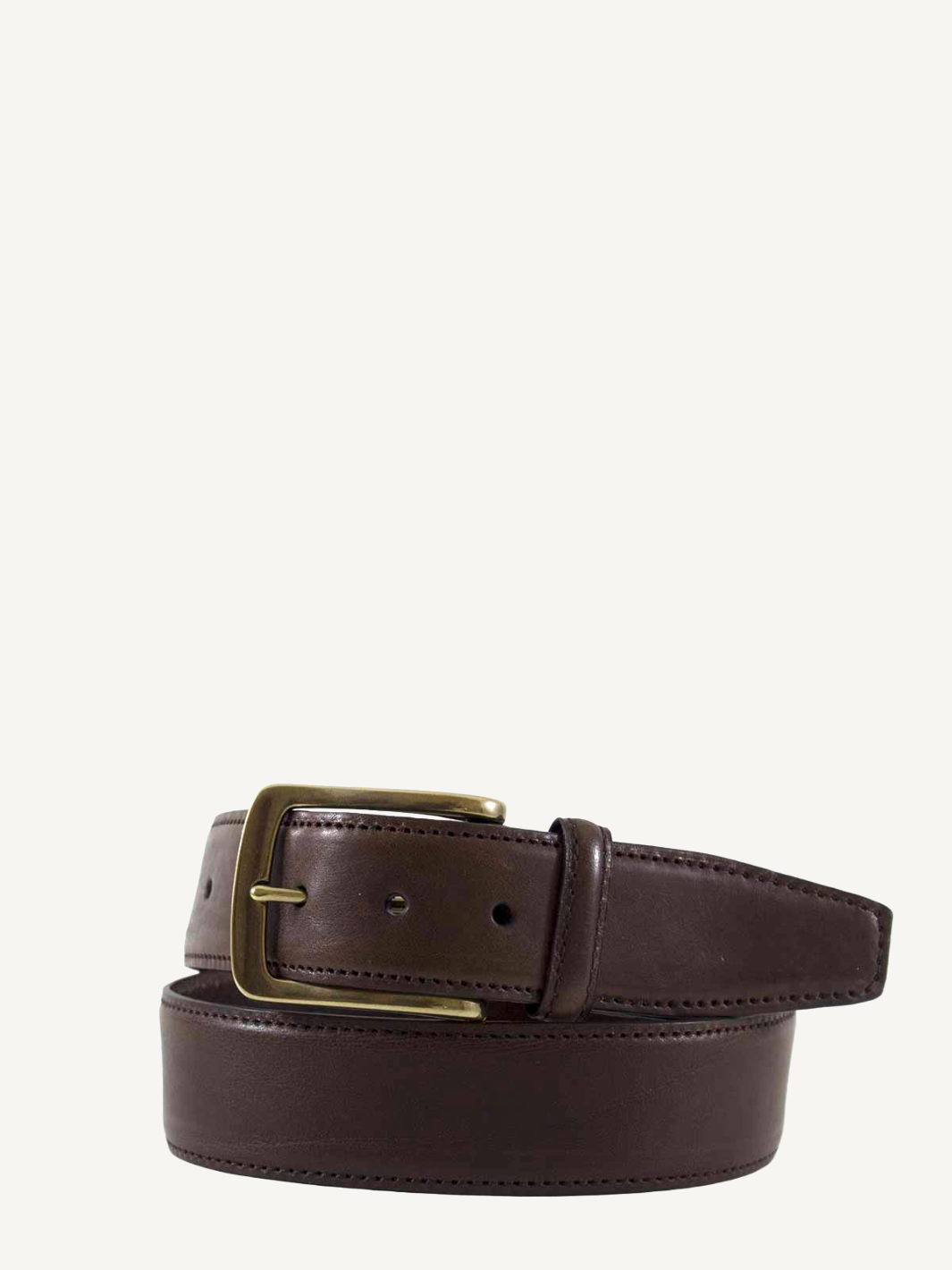 Brown Full-Grain Feathered Edged Leather Jean Belt | 1 5/8" Width