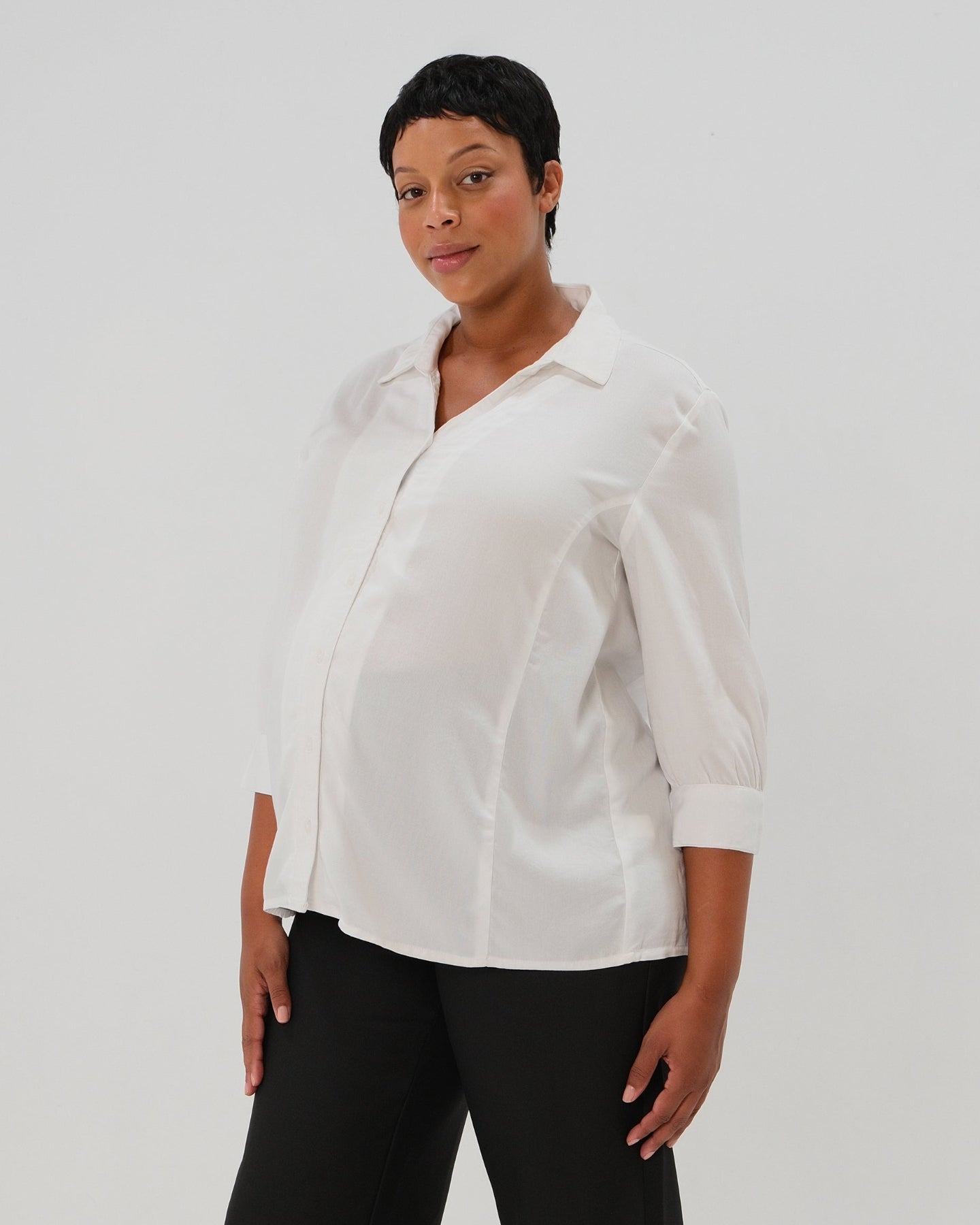 No-Gap Maternity Nursing Button Down Shirt in TENCEL (Regular & Petite)