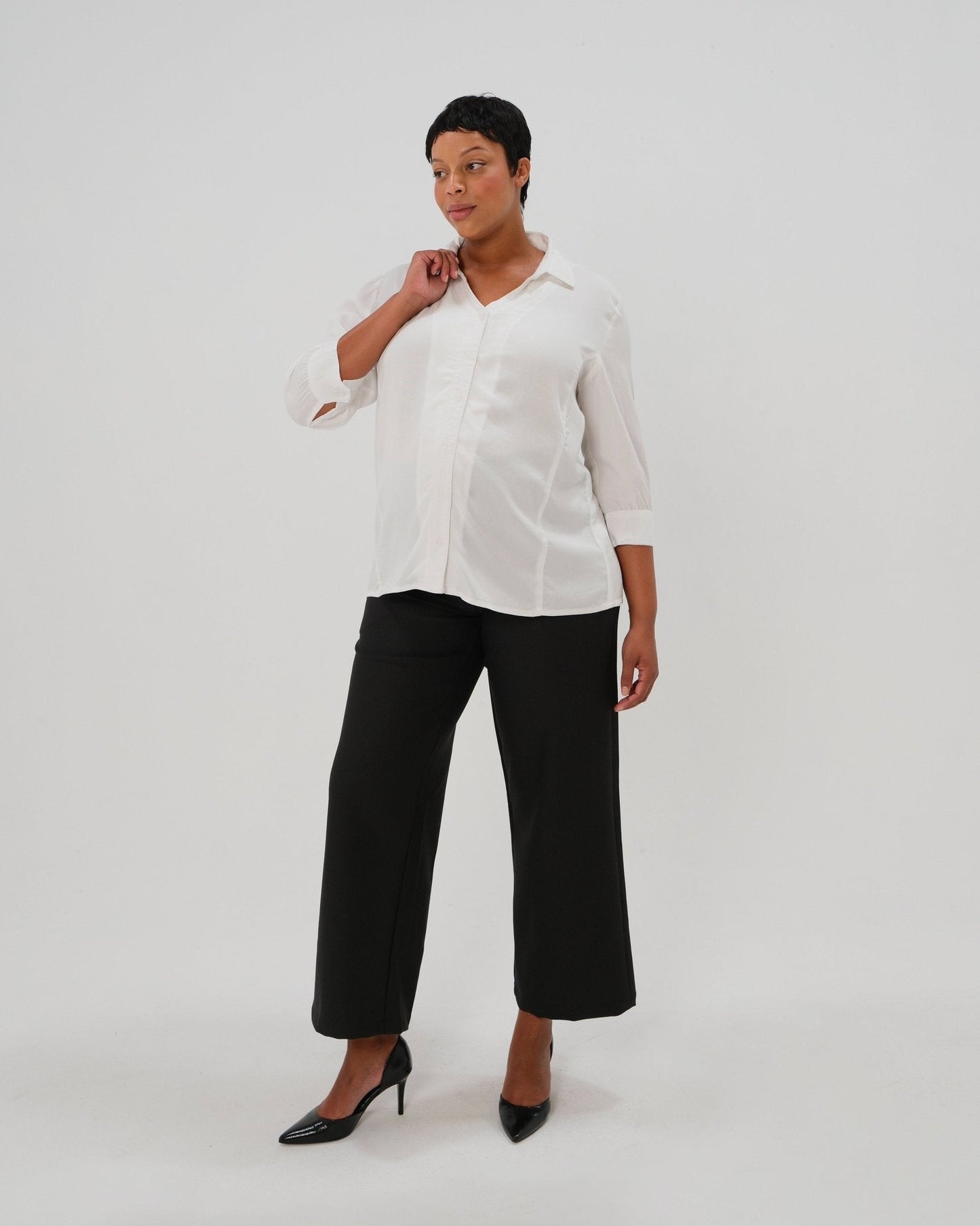 No-Gap Maternity Nursing Button Down Shirt in TENCEL (Regular & Petite)