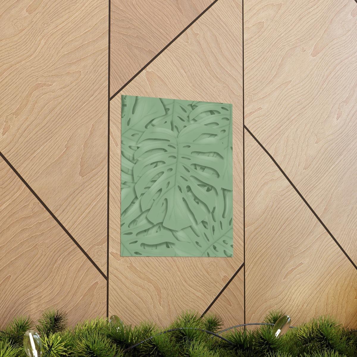 Sage Green Monstera Botanical Print – Unframed Wall Art