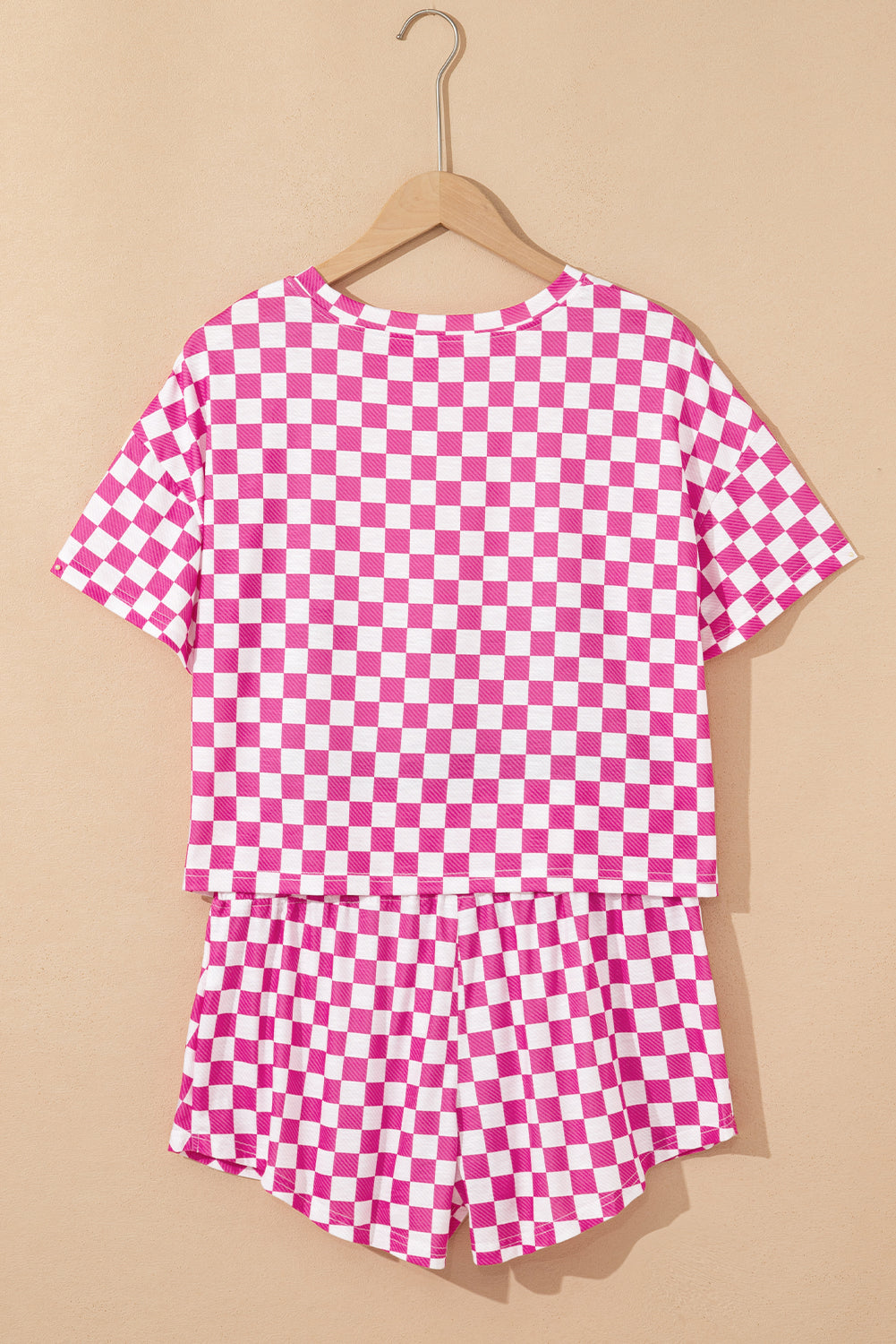 Luxury Checkerboard T Shirt and High Waist Skorts Set