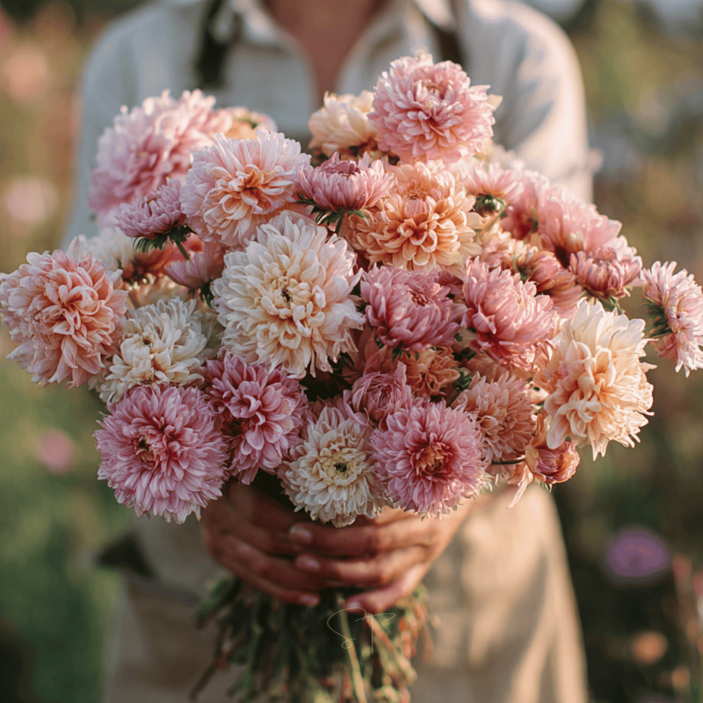 Apricot Paeony Duchess Aster ā 50 Seeds