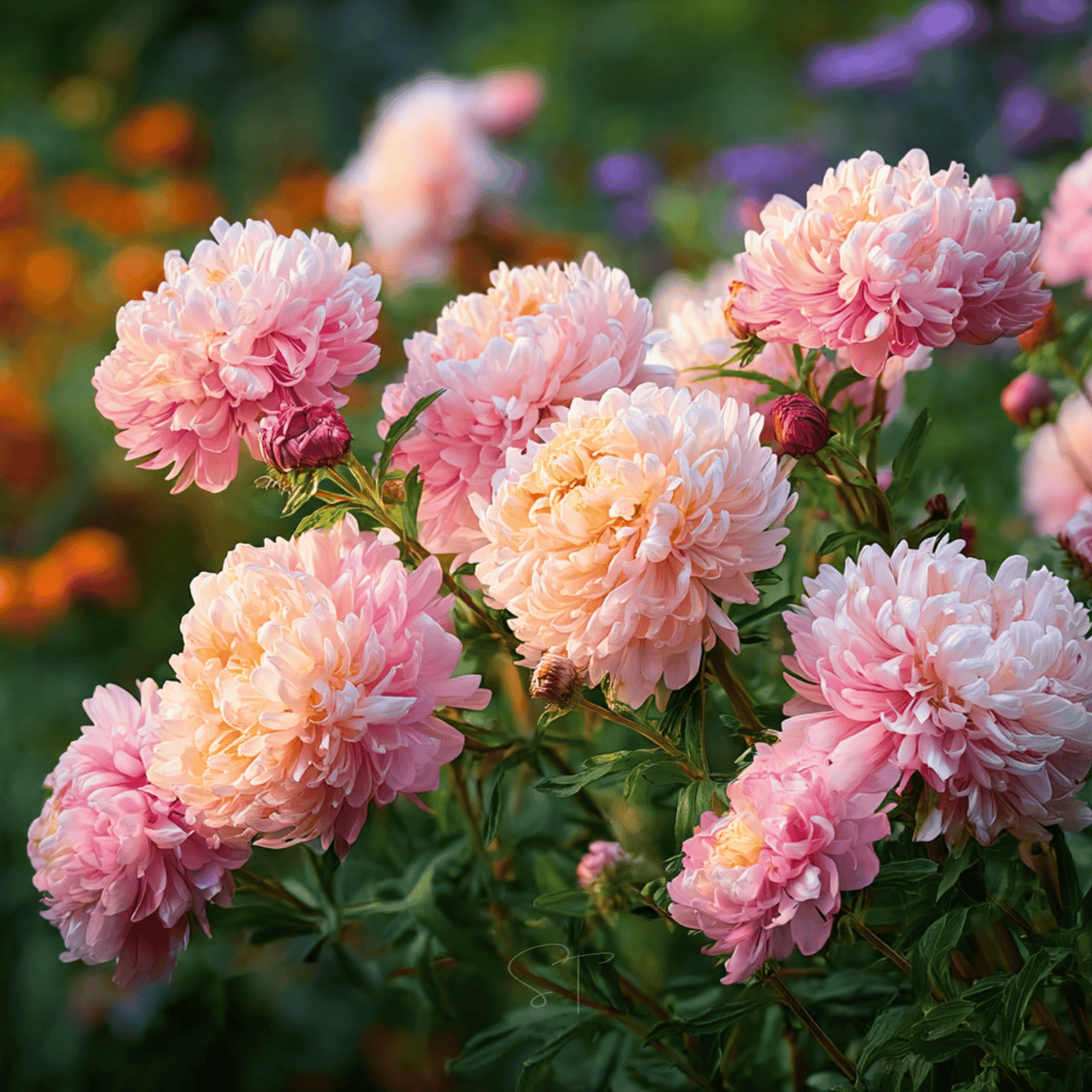 Apricot Paeony Duchess Aster ā 50 Seeds
