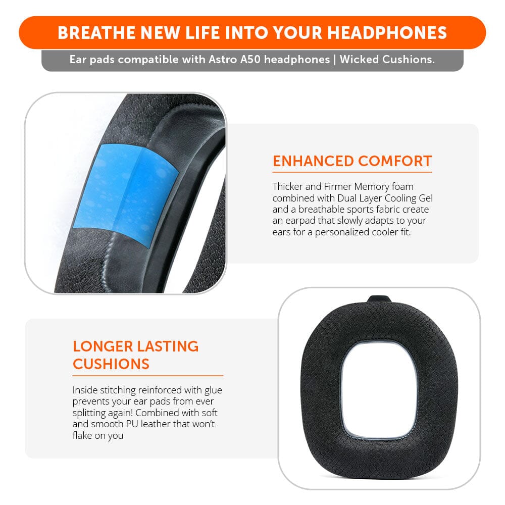 Astro A50 Gen 4, Gen 5 and A50X Earpads - WC FreeZe Cooling Gel