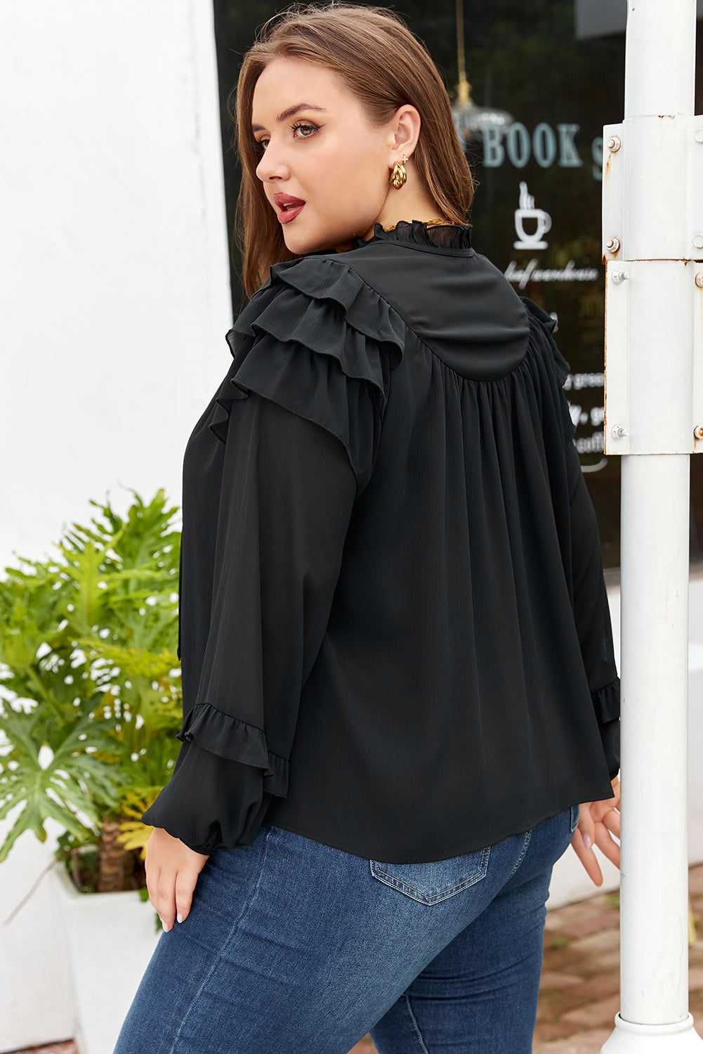 Jaycee Sleeve Chiffon Elegant PLUS Shirt