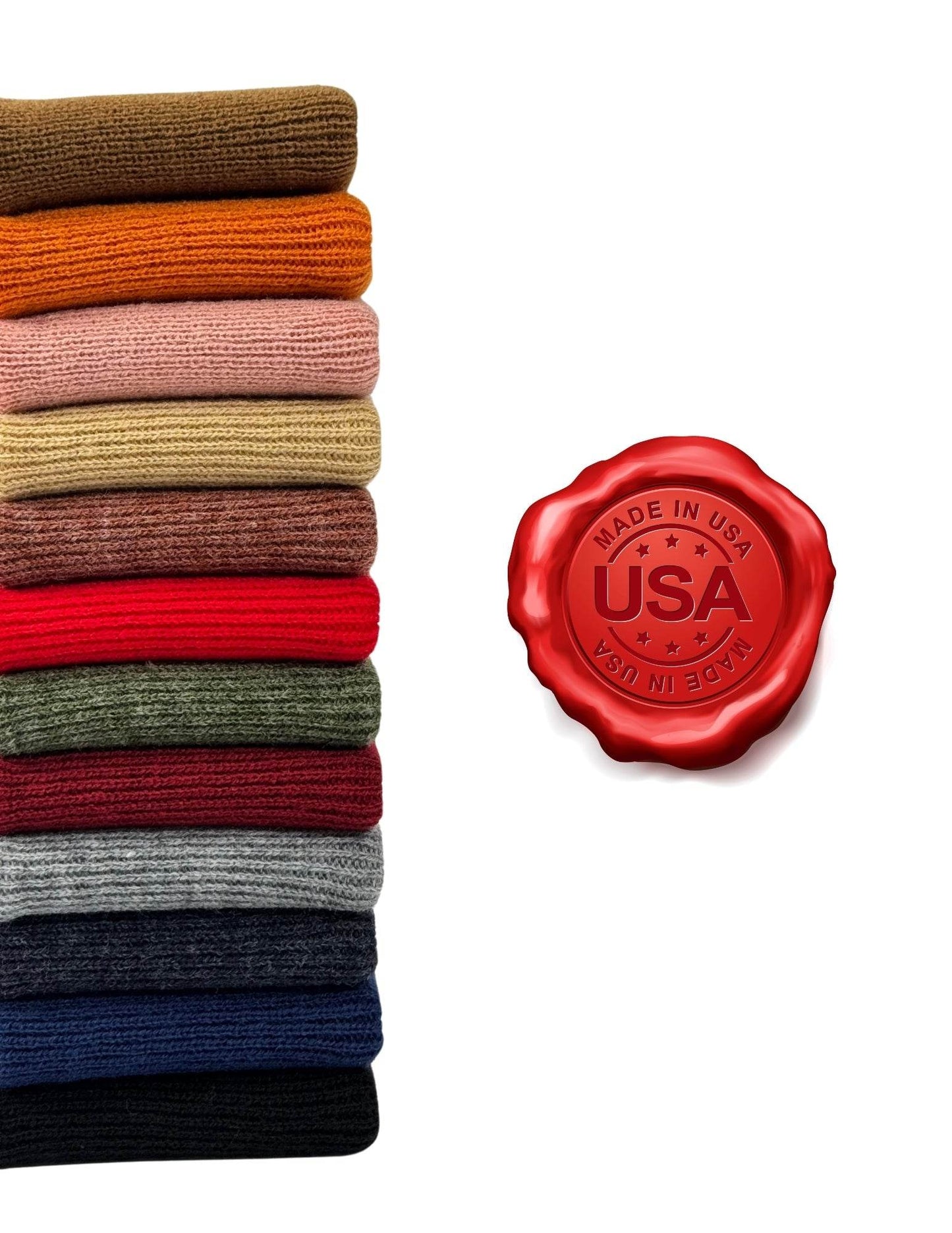 Haakwear American Flag Beanie, H Stitch Circular Knit Cuffed Beanie, Patented, Made in USA