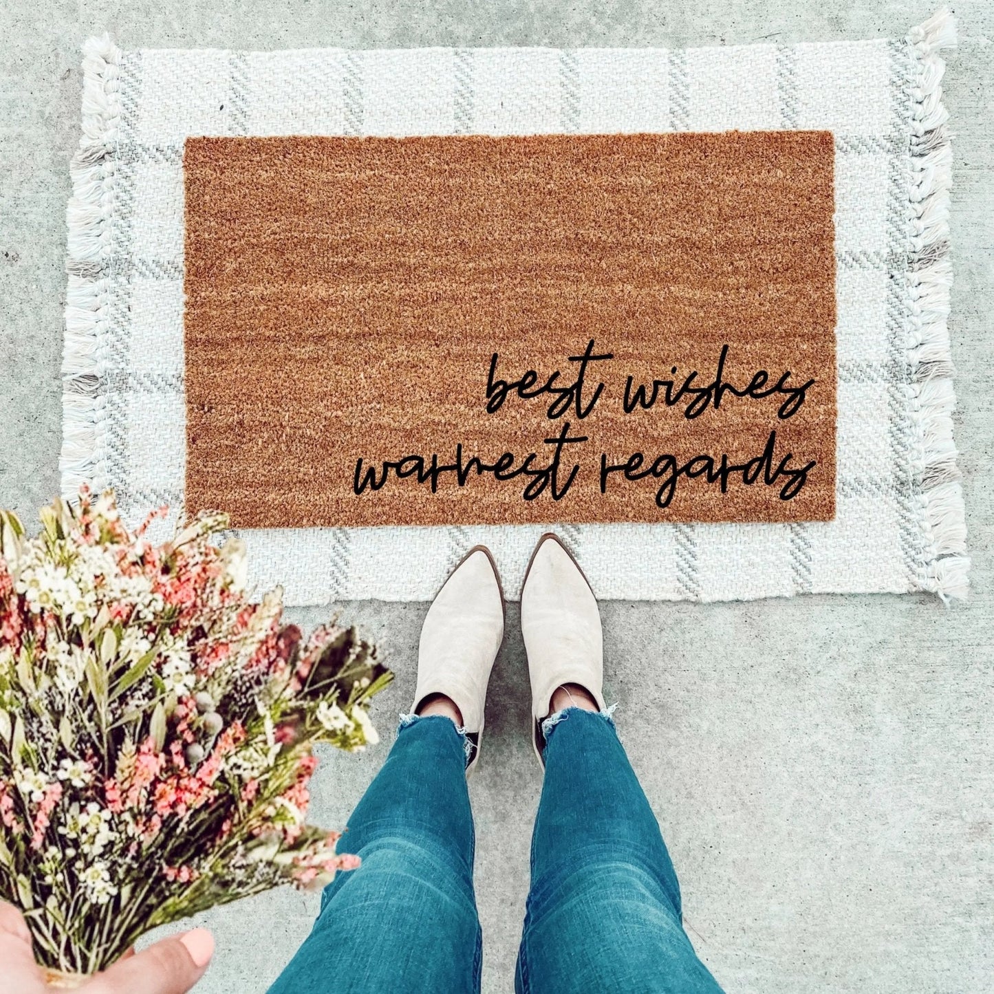 Best Wishes, Warmest Regards Doormat