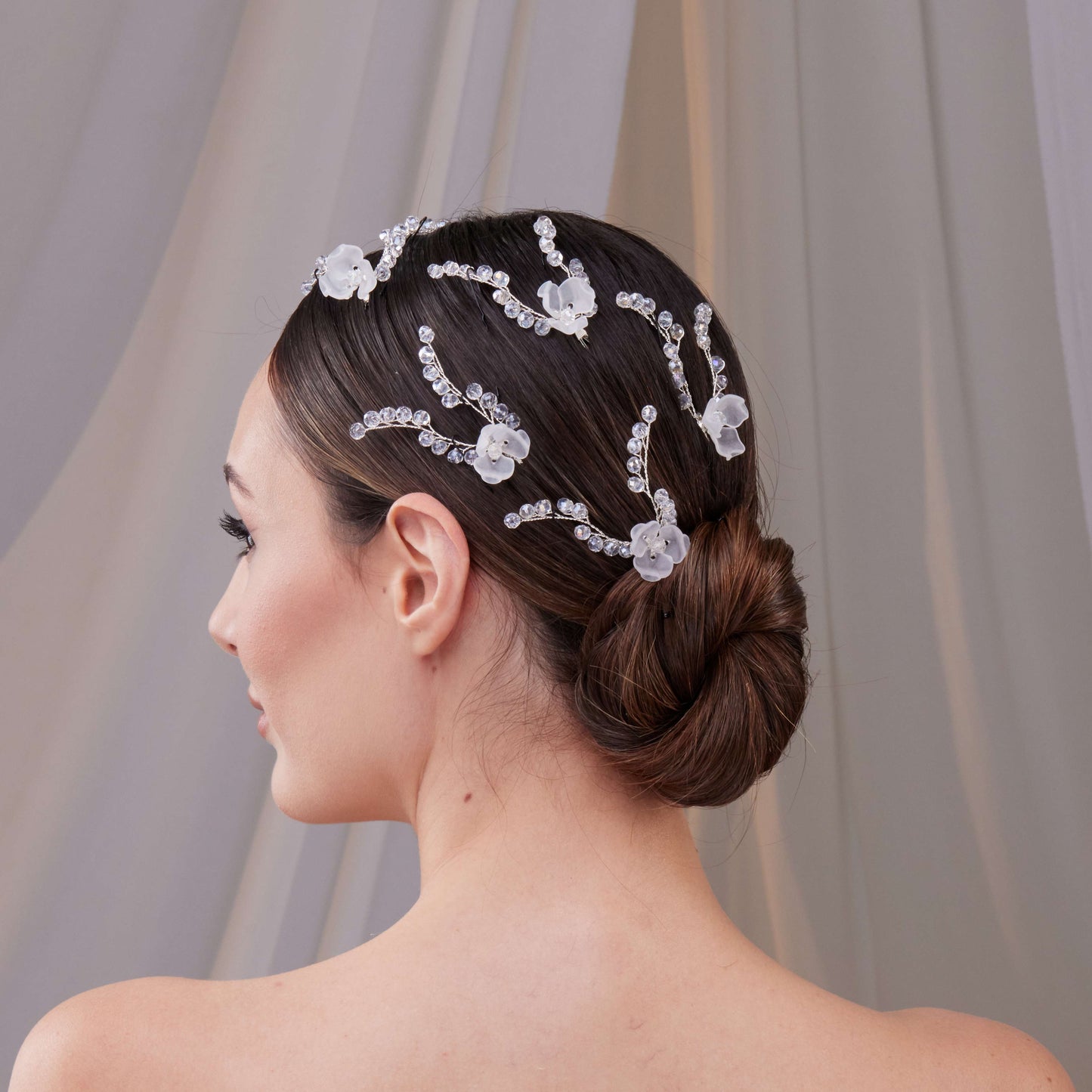 Set of Resin Flower Wedding Hair Pins