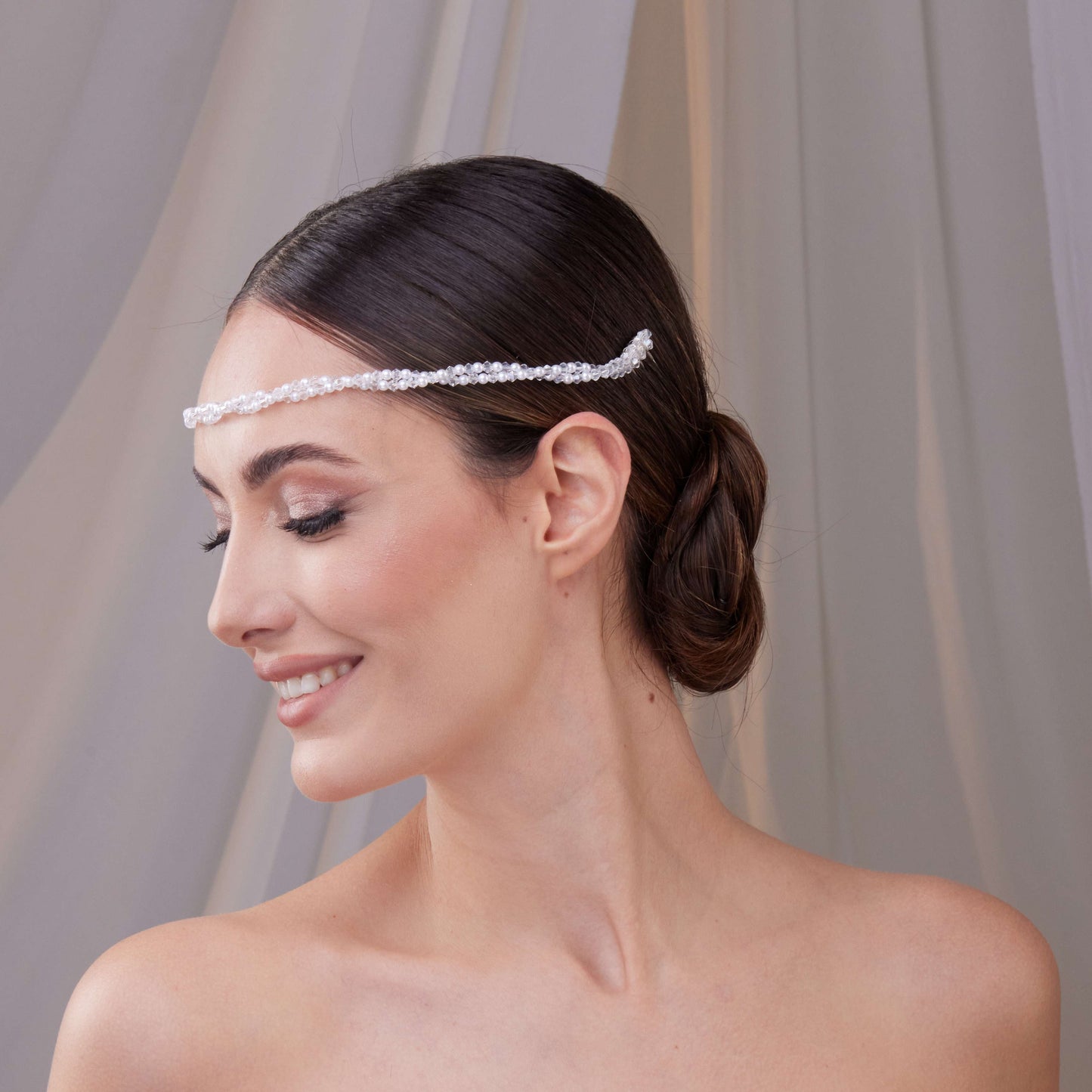 Pearl and Crystal Bridal Halo