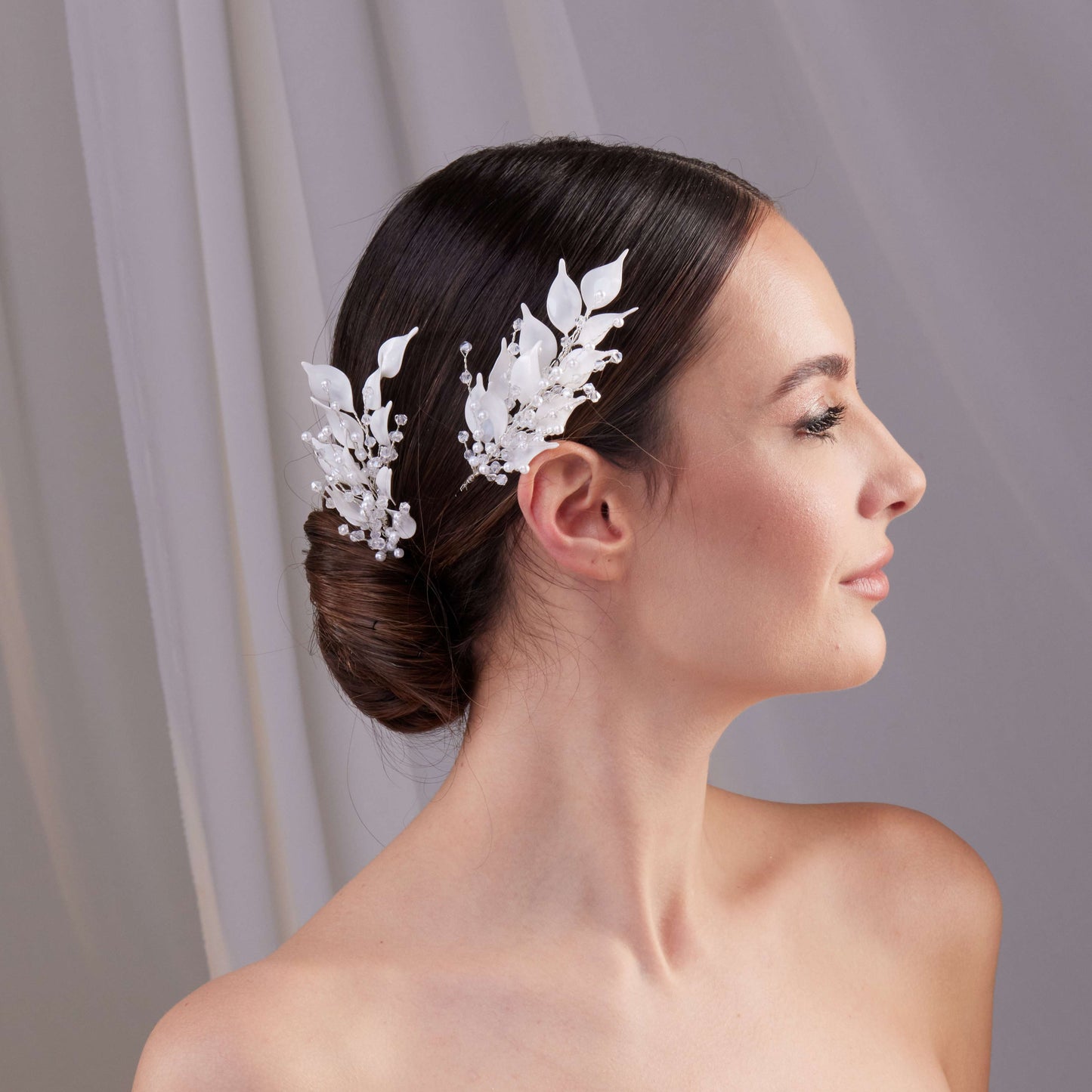 Two-Piece Resin Flower Bridal Hair Vine Set