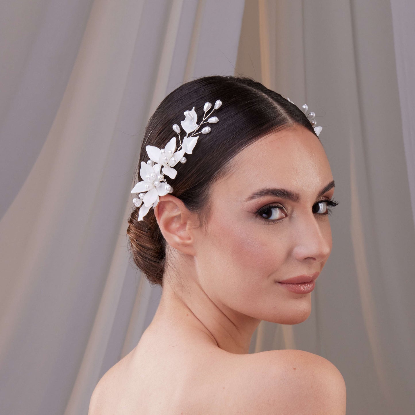 Two-Piece Resin Flower Hair Vine Set