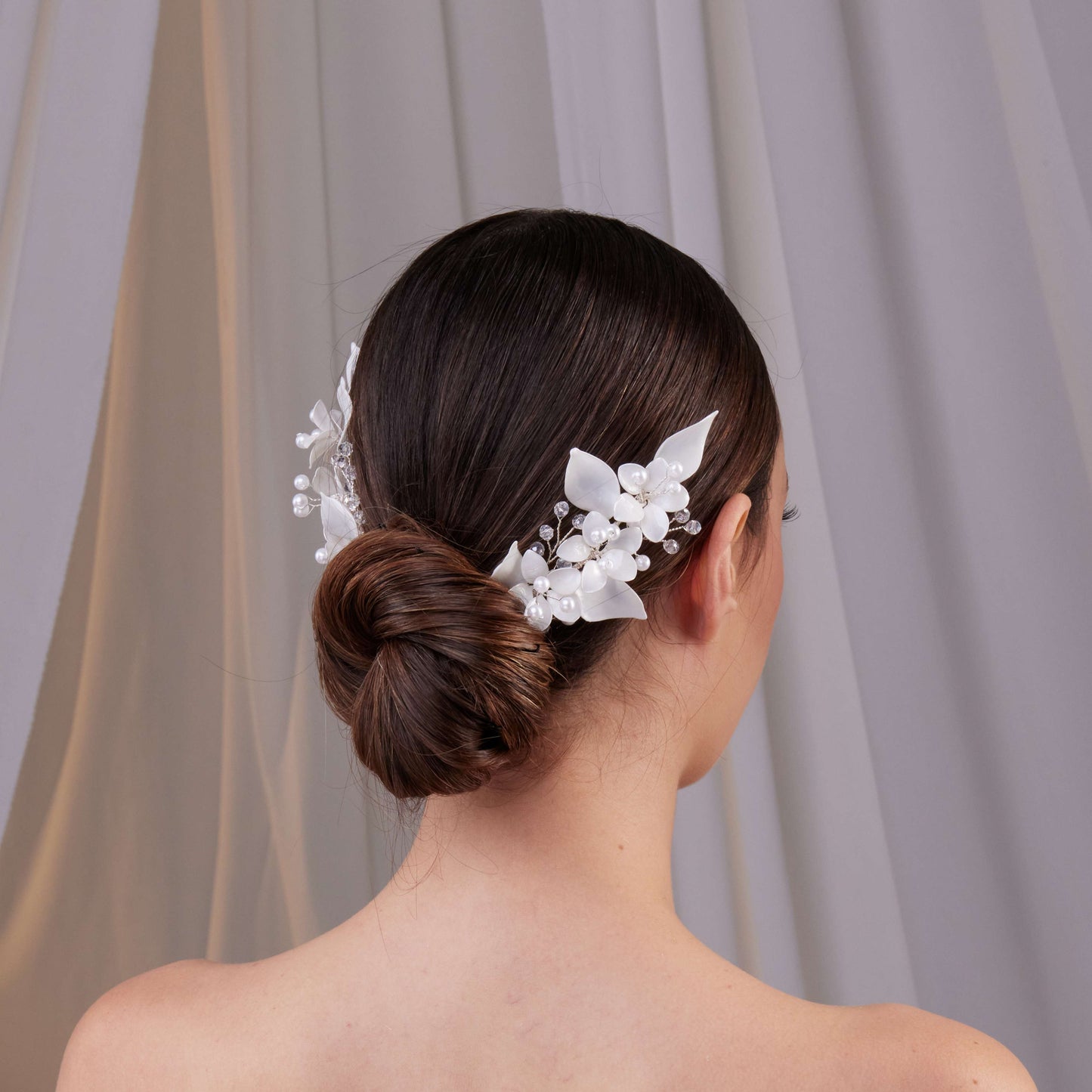 Two-Piece Resin Flower Hair Vine Set