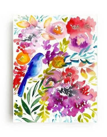 Bluebird Amongst the Blooms Art Print – Archival Nature Wall Art