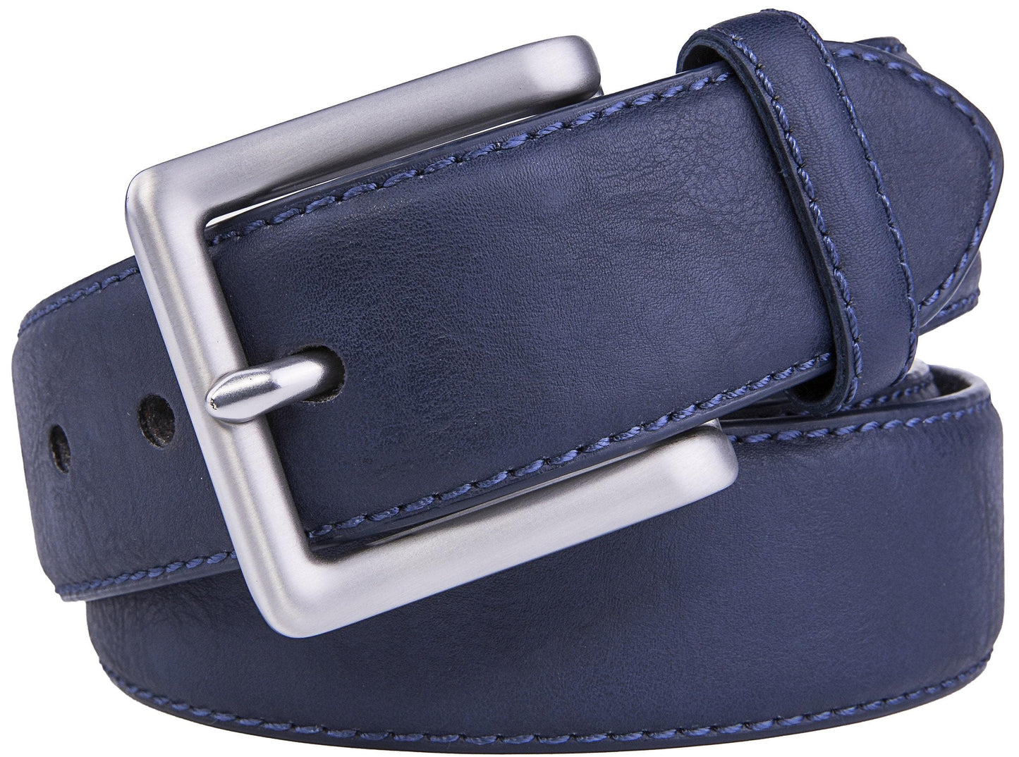 Bonded Leather Belt for Men – Nickel Buckle, 1.4" Strap