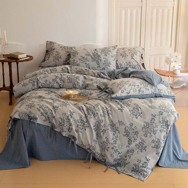 Bonnie Ribbon Bow Tie Floral Bedding Set / Pink