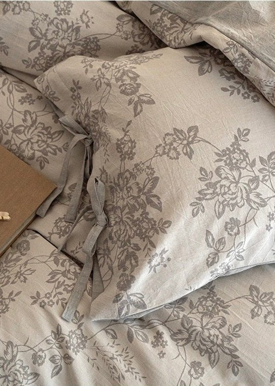 Bonnie Ribbon Bow Tie Floral Bedding Set / Pink