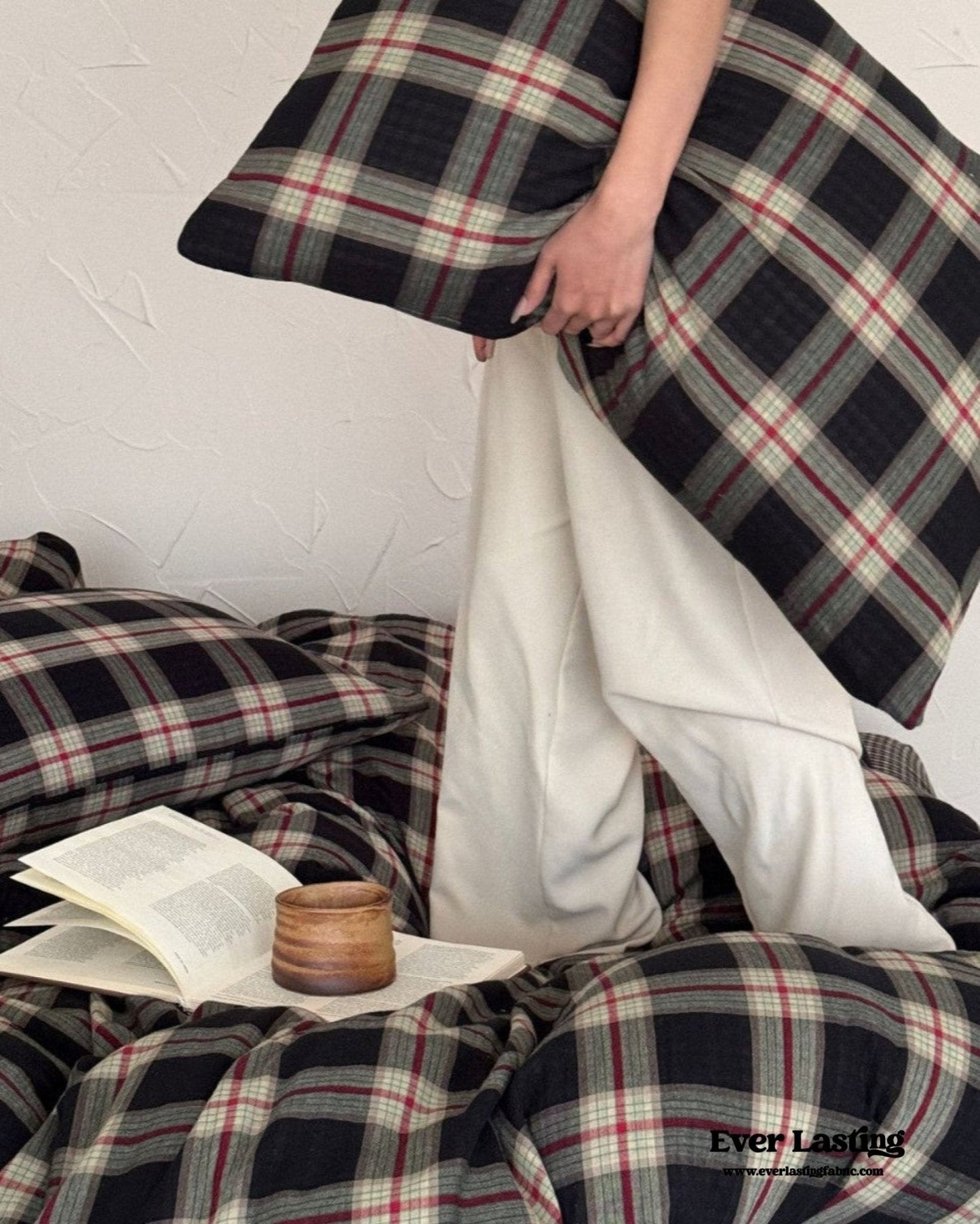 British Vintage Plaid Bedding Set / Brown