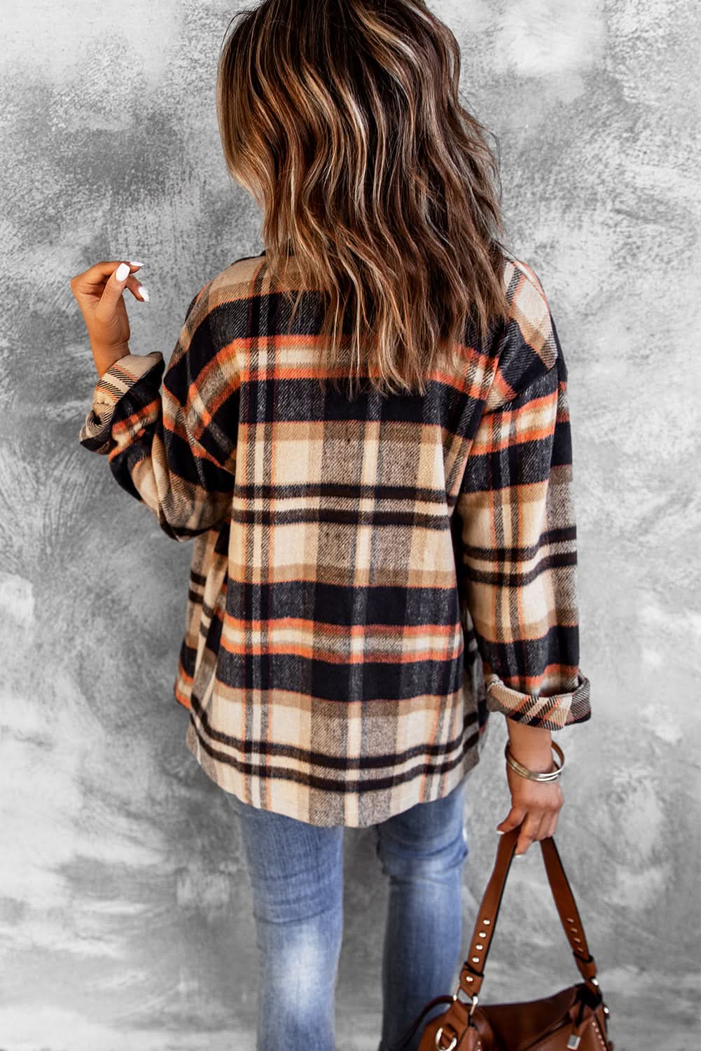 Multicolor Plaid Casual Button Up Flannel Shacket Anytime