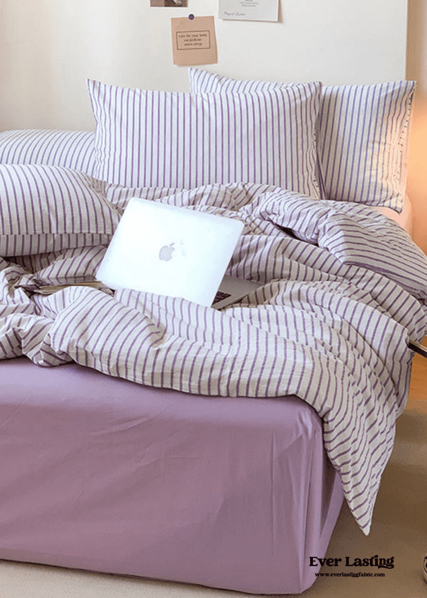 Candy Stripe Washed Cotton Bedding Set / Yellow