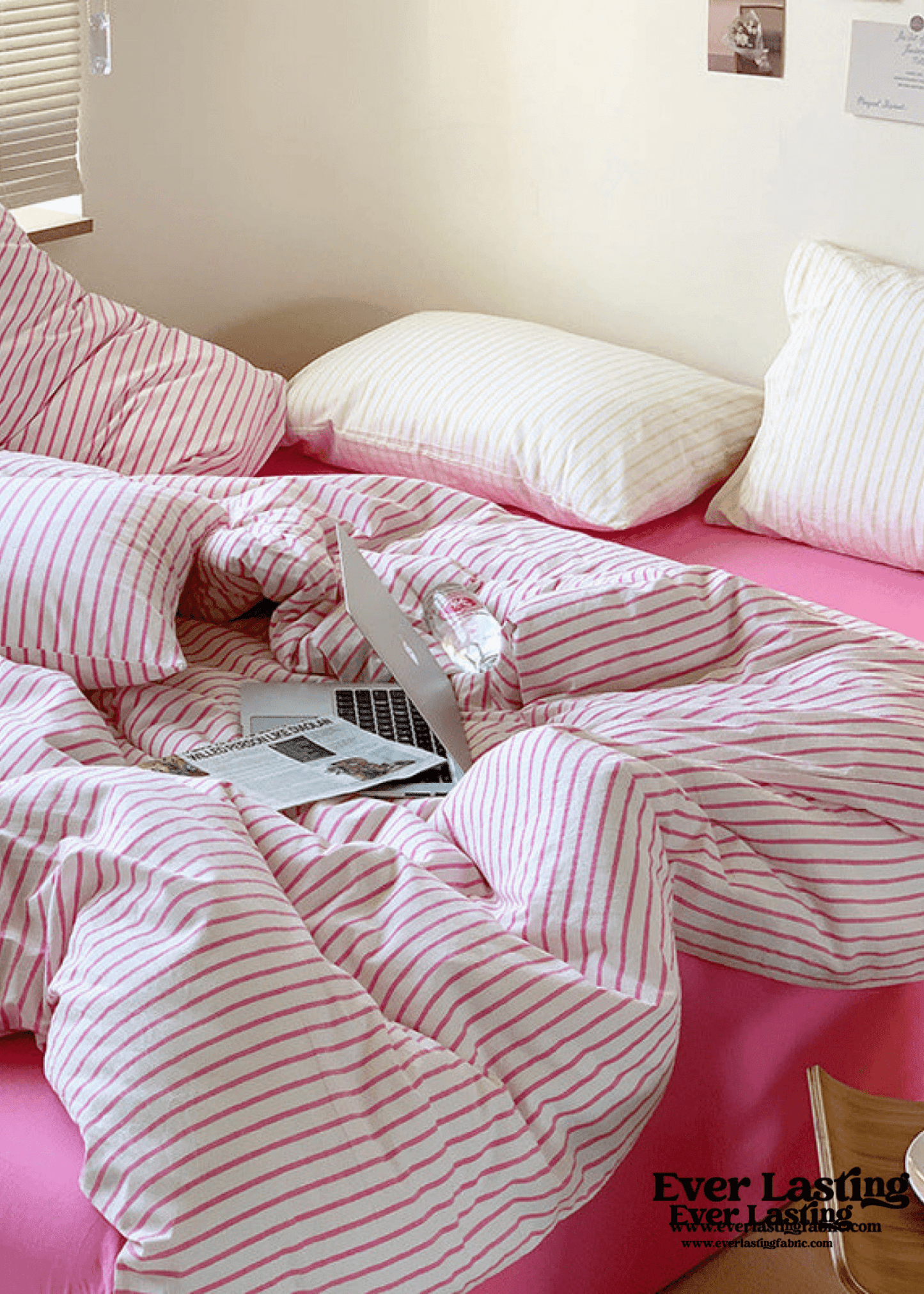 Candy Stripe Washed Cotton Bedding Set / Yellow