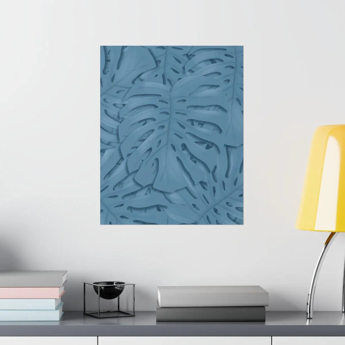 Cerulean Monstera Botanical Print – Unframed Wall Art