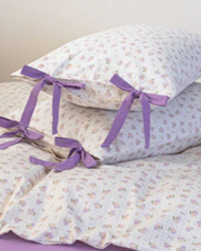 Celia Cottage Ribbon Bow Tie Floral Bedding Set / Pink