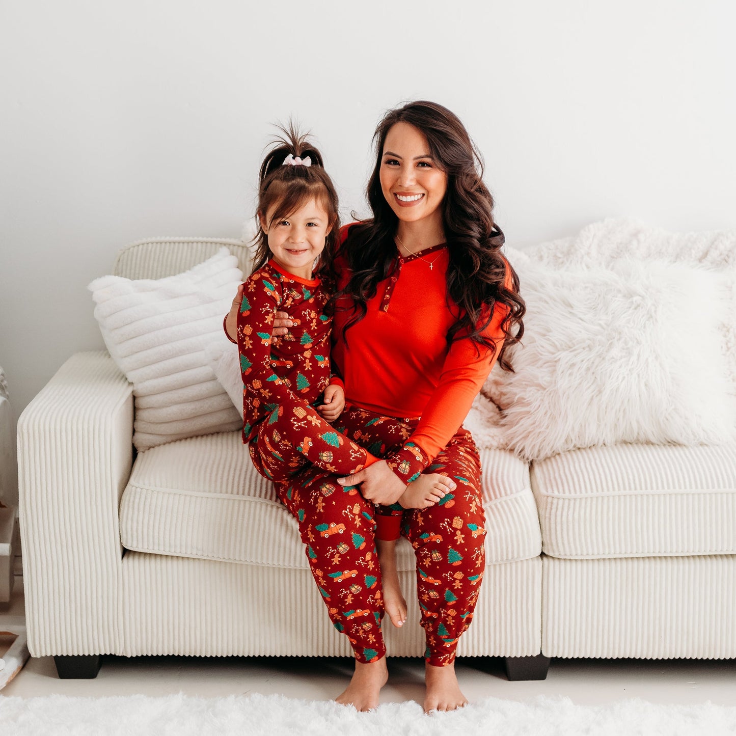Kids’ Red Christmas Pajama Set – Soft Bamboo PJs with Red Truck & Tree Print (2025 Limited Edition)