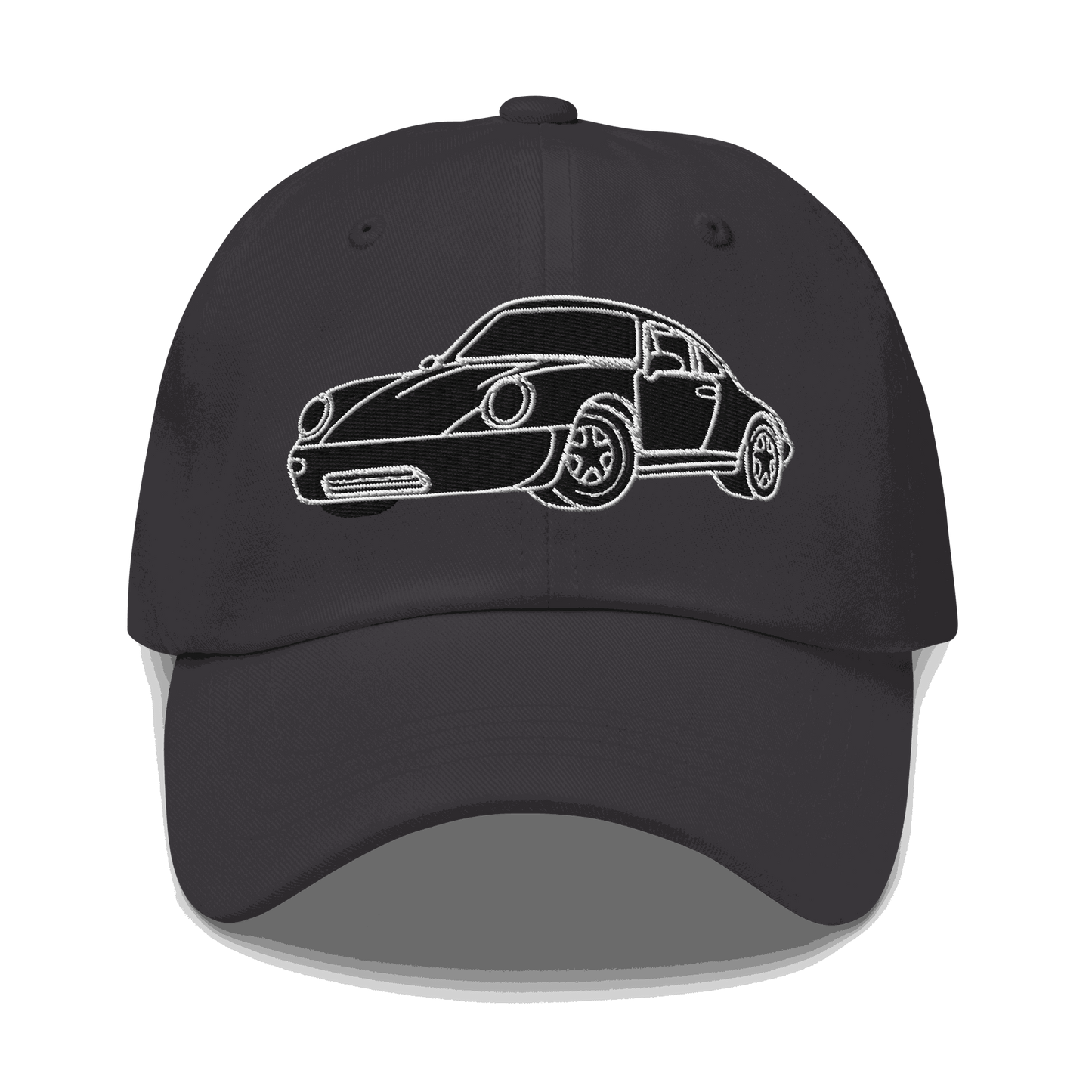 Automotive Hat. 911 Black Racer Dad Hat Embroidered