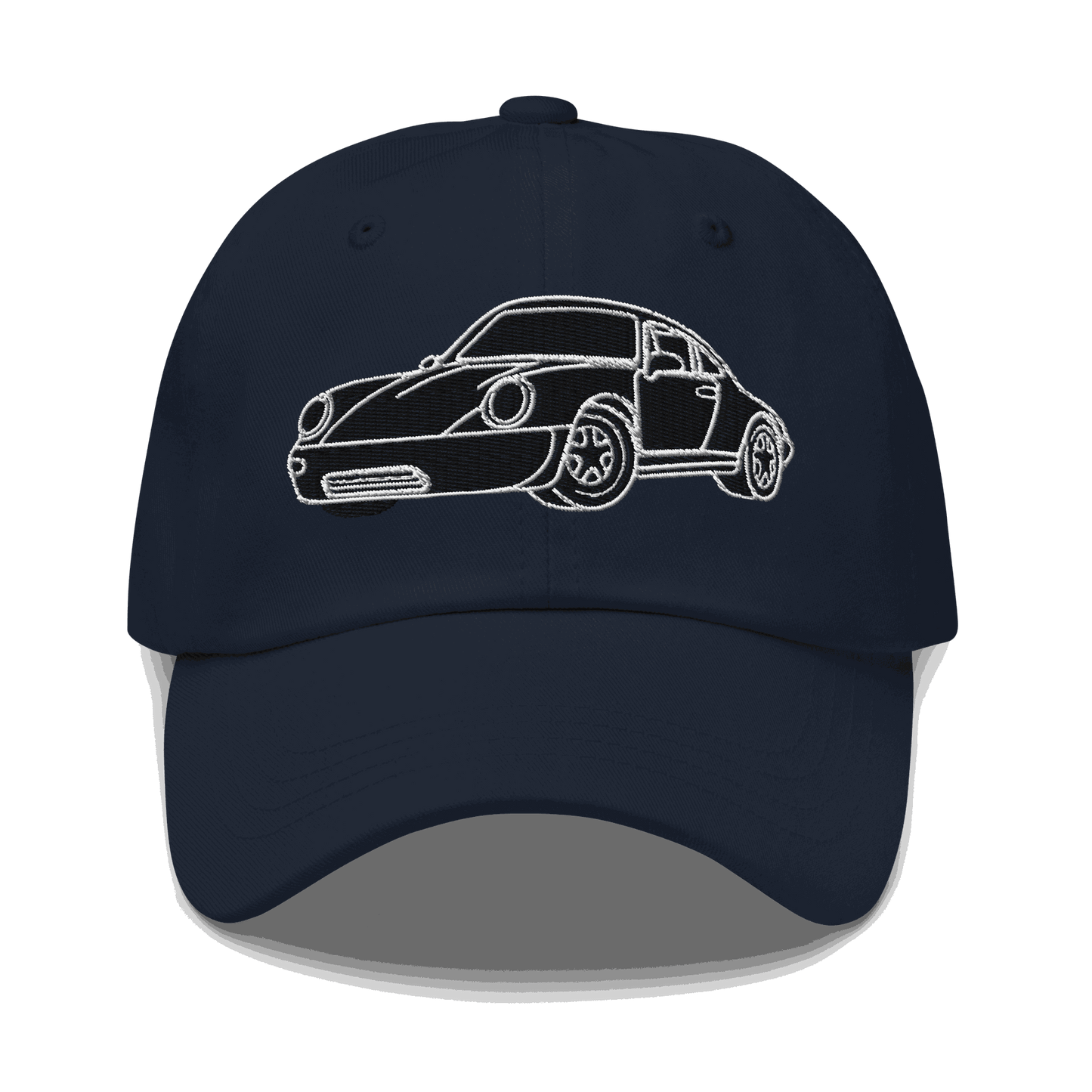 Automotive Hat. 911 Black Racer Dad Hat Embroidered