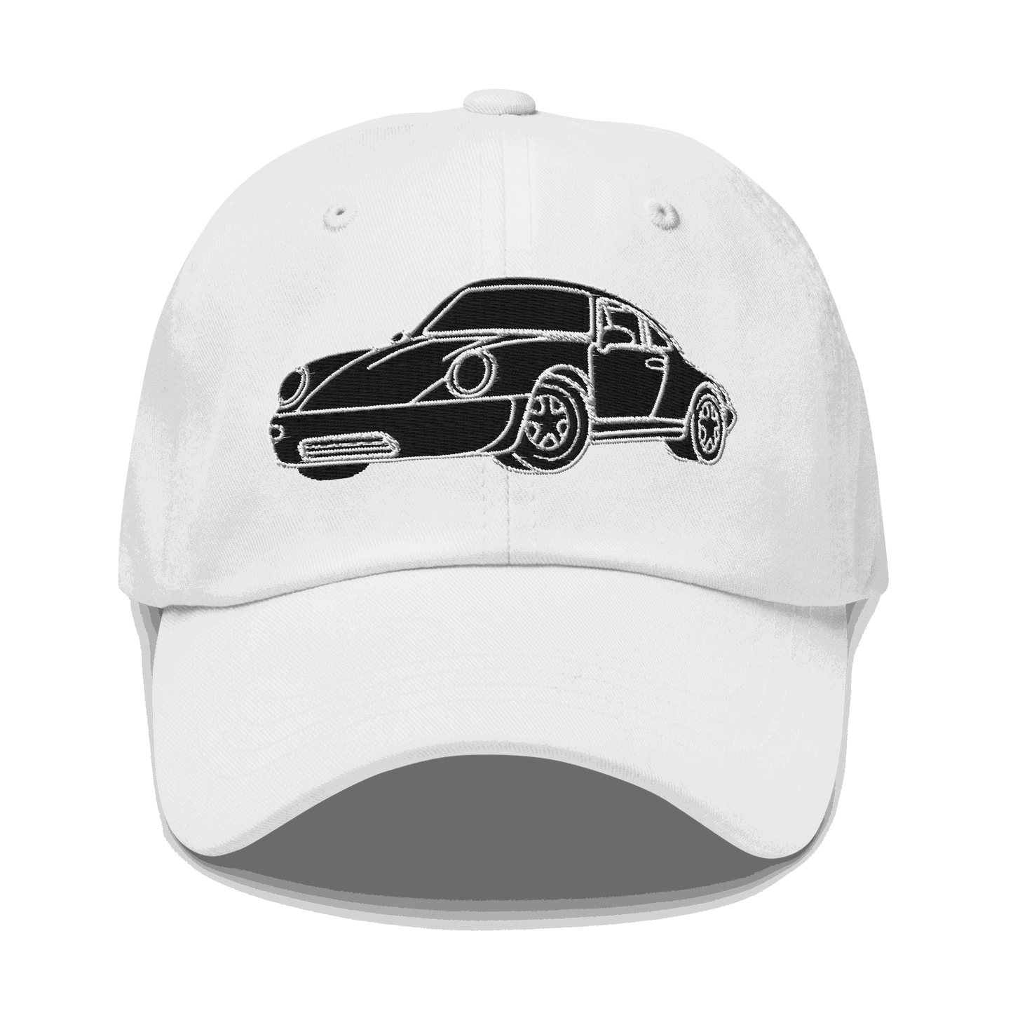 Automotive Hat. 911 Black Racer Dad Hat Embroidered