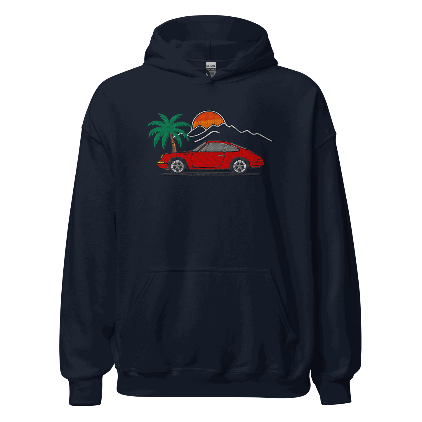 Classic German Sports Car Hoodie Sunset & Palm Tree