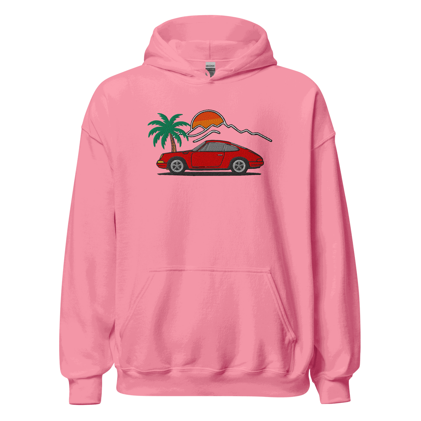 Classic German Sports Car Hoodie Sunset & Palm Tree