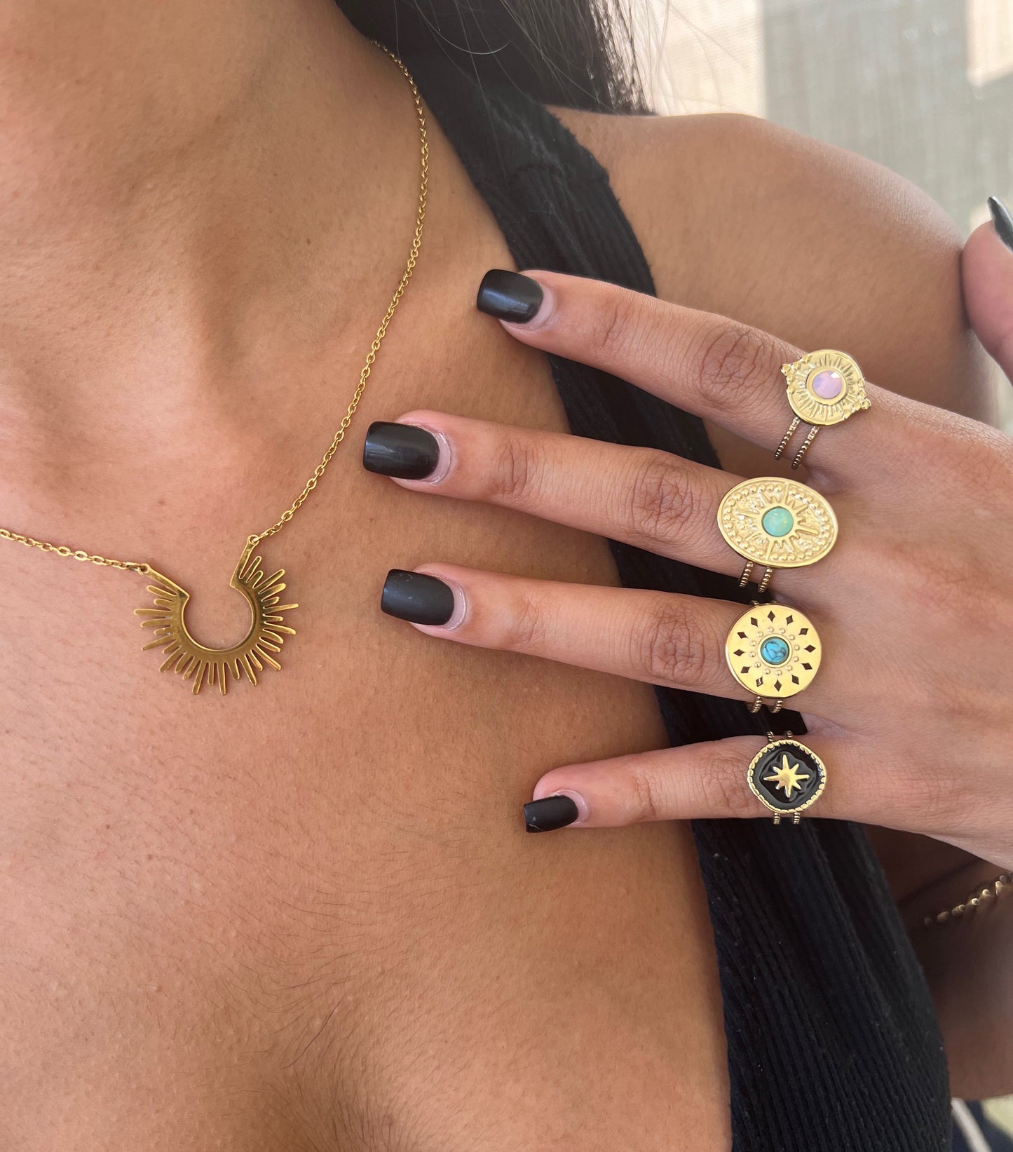 colorful adjustable ring