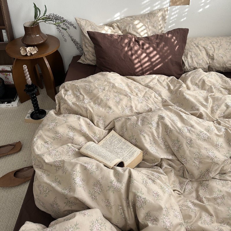 Cottage Floral Bedding Set / Dusty Purple