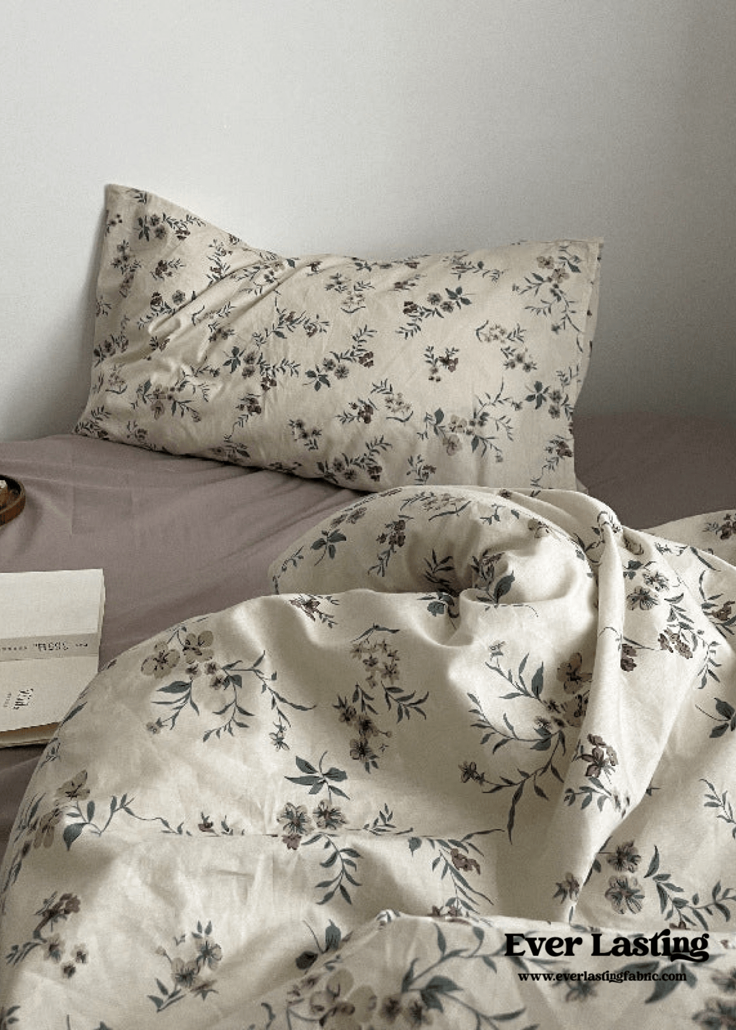 Cottage Floral Bedding Set / Lilac Purple