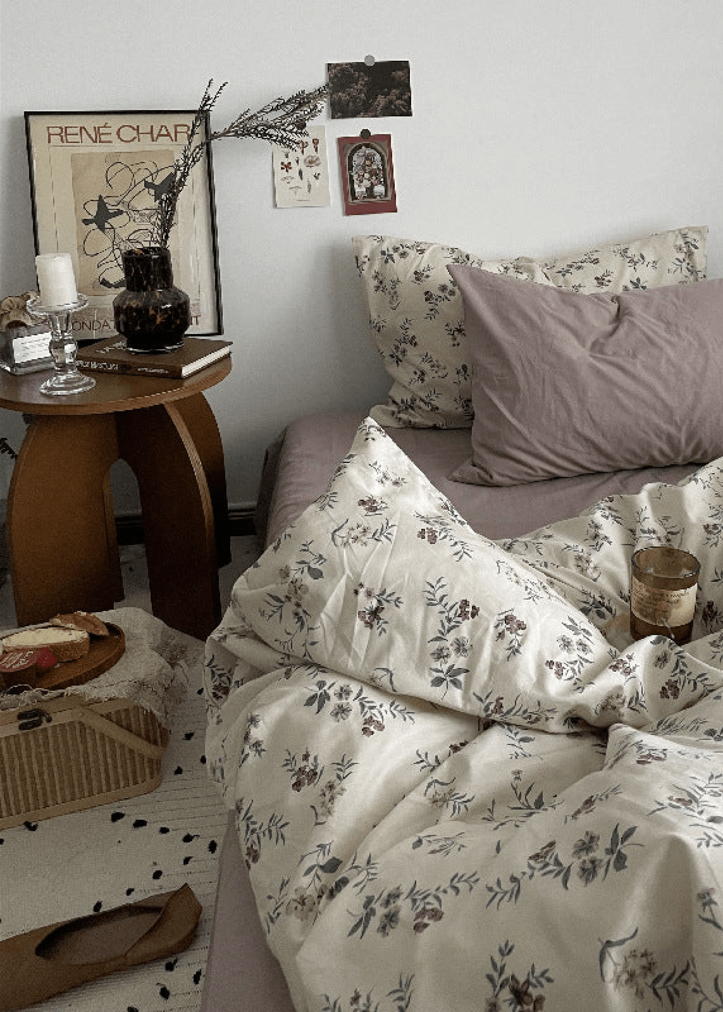 Cottage Floral Bedding Set / Orange Beige