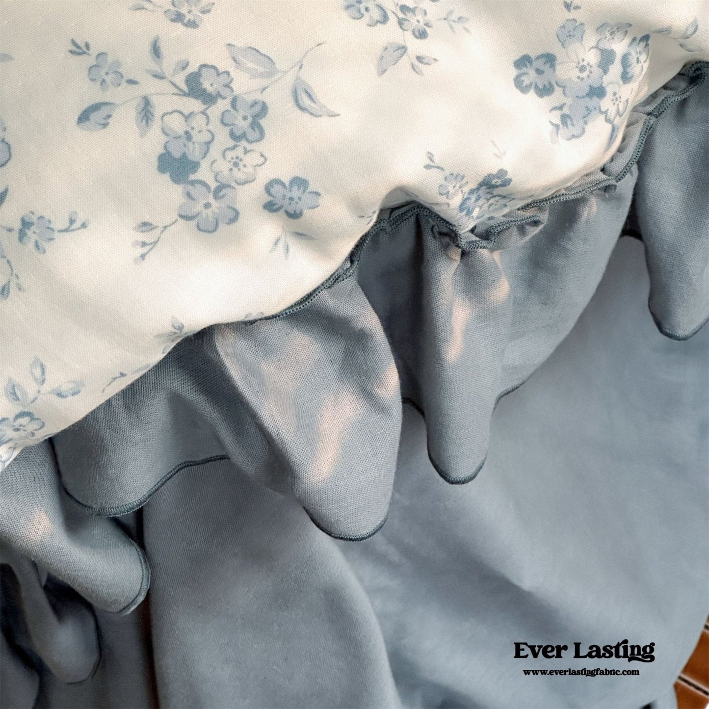 Cottage Inspired Ruffle Bedding Set / Brown