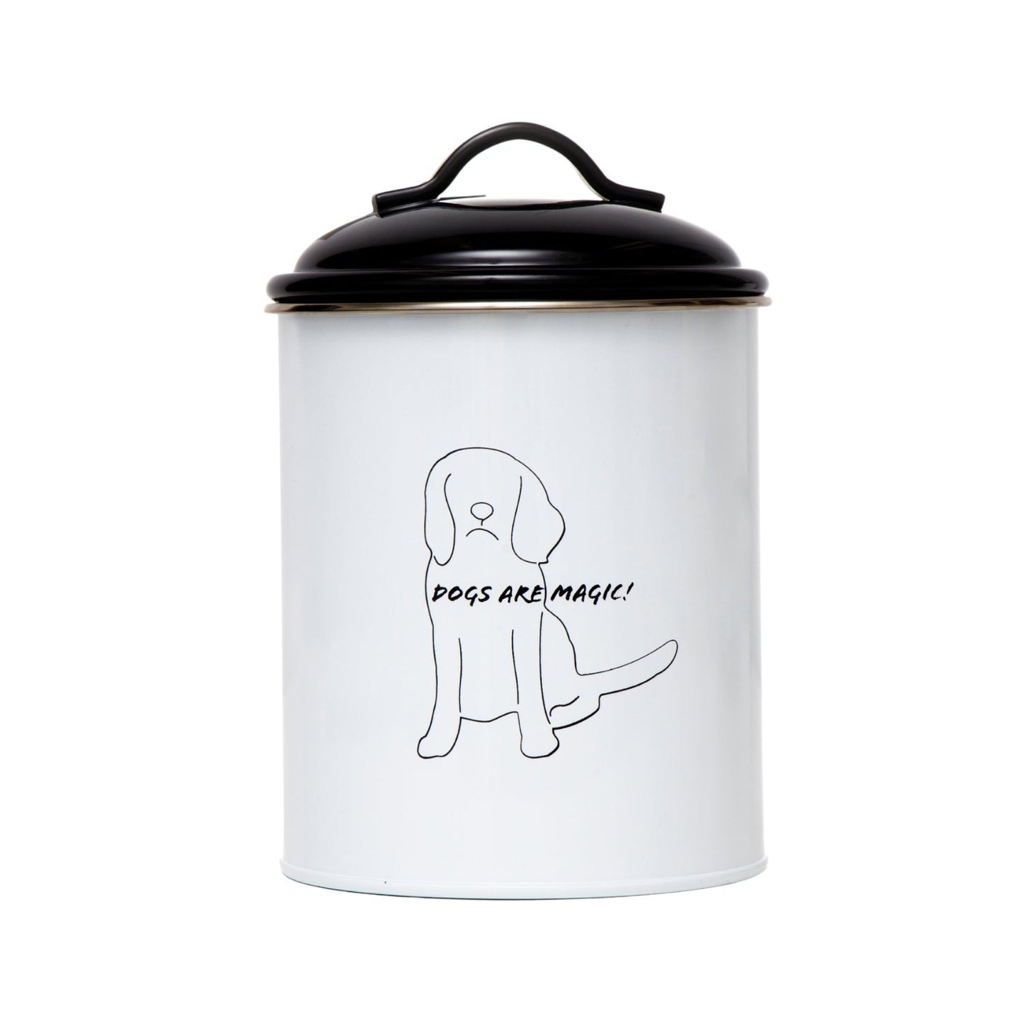 Country Living Set of 3 Pet Treat Storage Canisters – Black & White